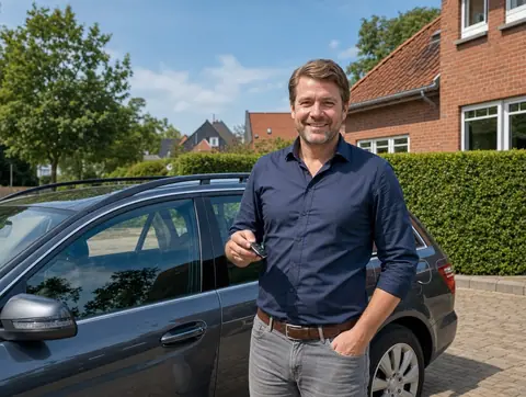 Verkäufer aus Hückelhoven mit dem verkauften Fahrzeug