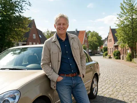 Verkäufer aus Schwalmtal mit dem verkauften Fahrzeug